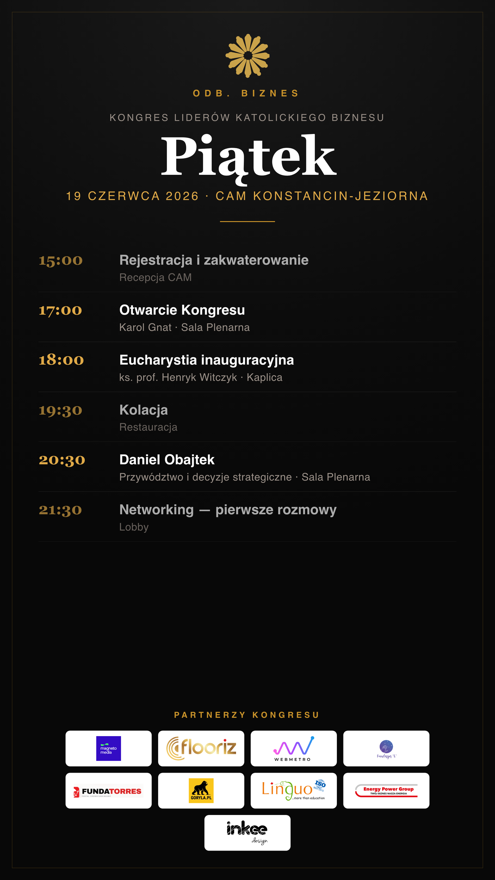 Agenda piątek — Kongres Liderów