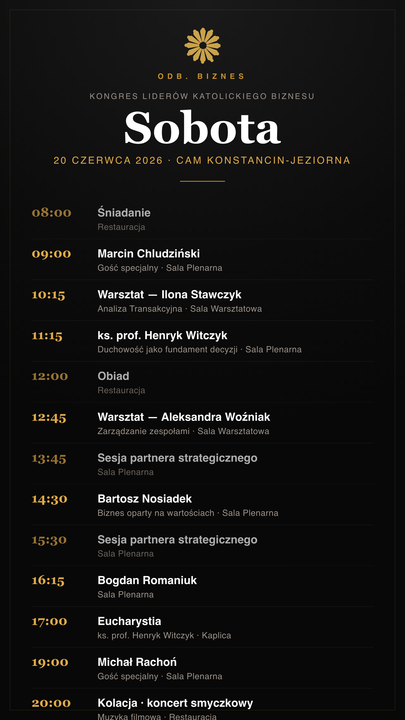 Agenda sobota