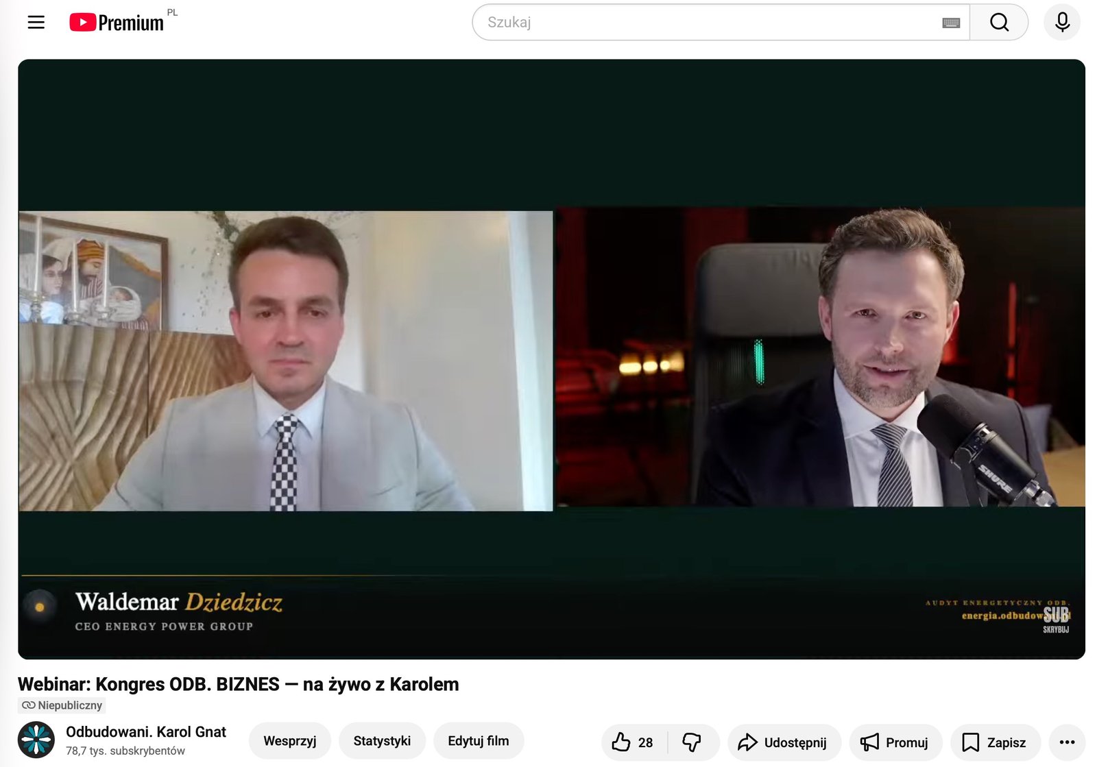 Belka identyfikacyjna gościa — Waldemar Dziedzicz CEO Energy Power Group