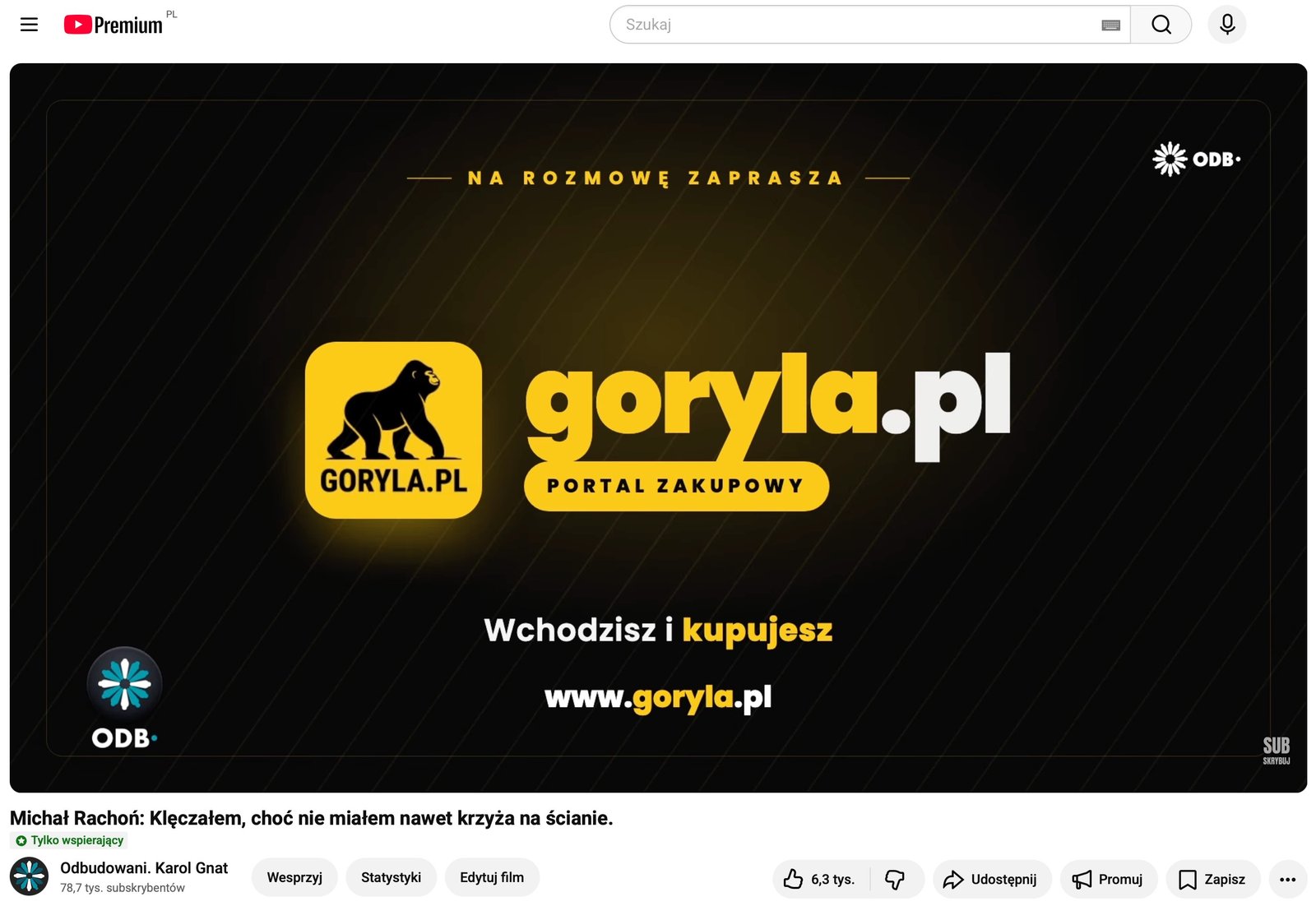 Plansza sponsorska — Goryla.pl